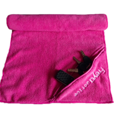 SSS microfiber sport towel with zipper pocket