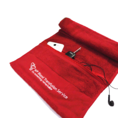 SSS sports towel with zipper pocket